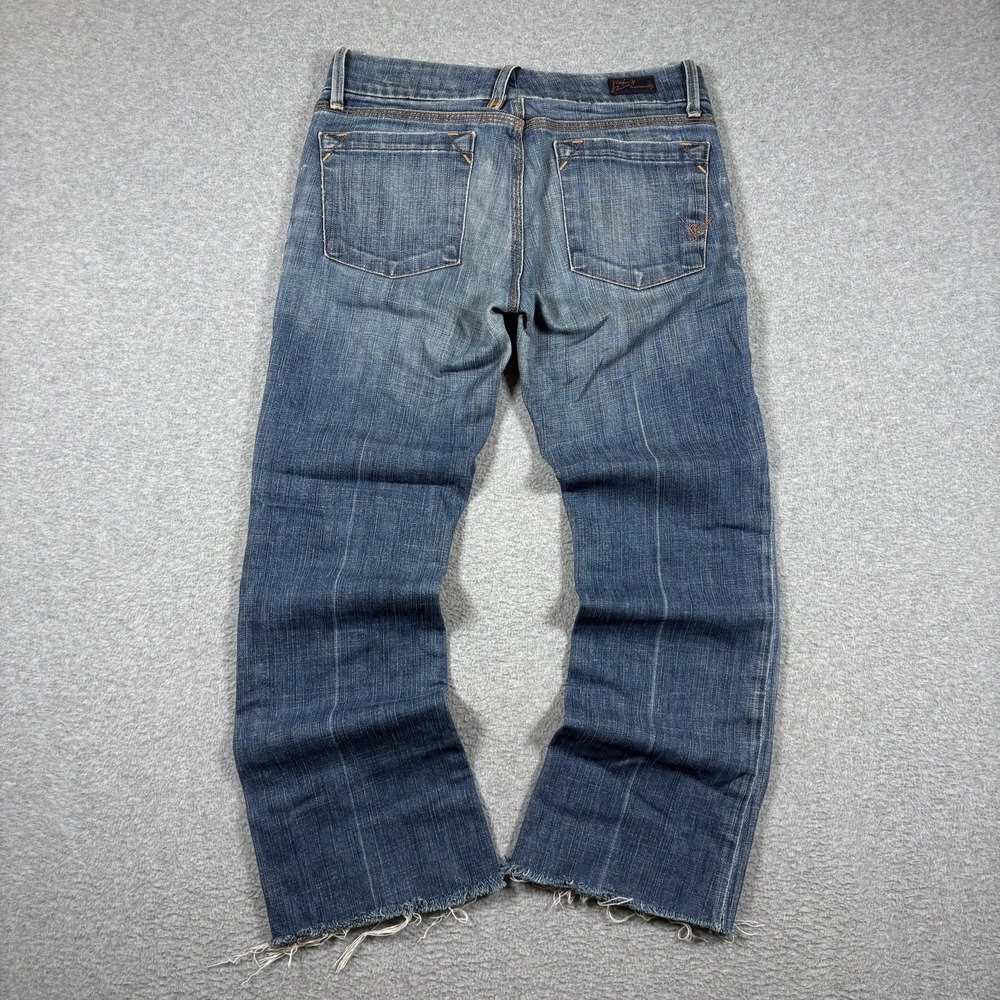 Citizens of Humanity Low Rise Flare Jeans 27x27 Y2K Blue Frayed Raw Hem Vintage - Picture 3 of 9